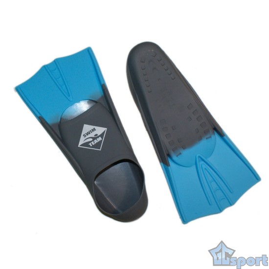 Ласты для бассейна Swim Team серо-голубые (размер 33-35)