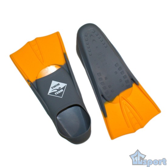 Ласты для бассейна Swim Team серо-оранжевые (размер 27-29)