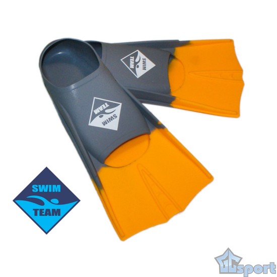 Ласты для бассейна Swim Team серо-оранжевые (размер 36-38)