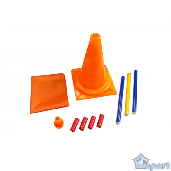 Стойка обводная разборная GCsport 120см с конусом и флагом