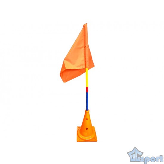 Стойка обводная разборная GCsport 120см с конусом и флагом