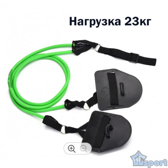 Эспандер тренажер пловца с лопатками GCsport, зеленый, нагрузка 23кг