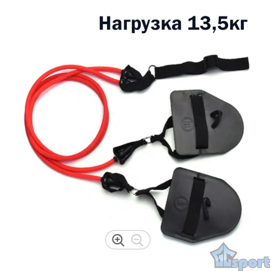 Эспандер тренажер пловца с лопатками GCsport, красный, нагрузка 13,5кг