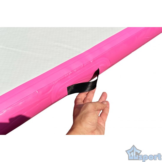 Надувная дорожка для акробатики, гимнастики и единоборств 3х1х0,1м, с насосом, розовая