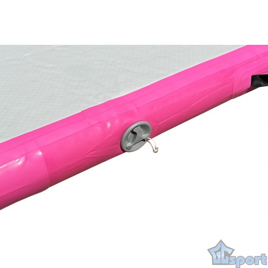 Надувная дорожка для акробатики, гимнастики и единоборств 3х1х0,1м, с насосом, розовая