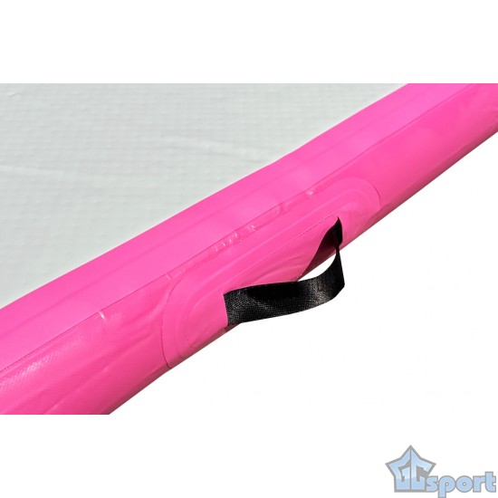 Надувная дорожка для акробатики, гимнастики и единоборств 3х1х0,1м, с насосом, розовая