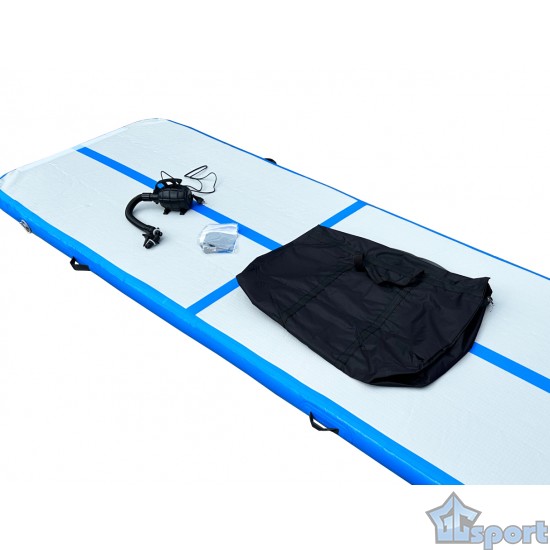 Надувная дорожка для акробатики, гимнастики и единоборств 3х1х0,1м, с насосом, синяя