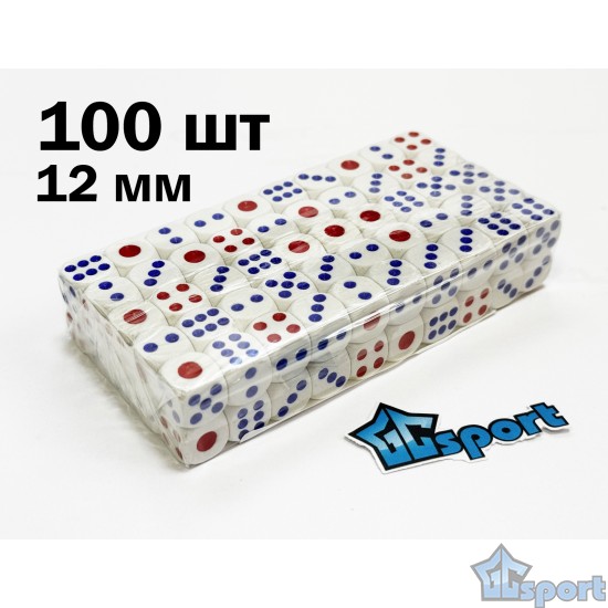 Кубики (игральные кости), 12мм, 100шт, цветные