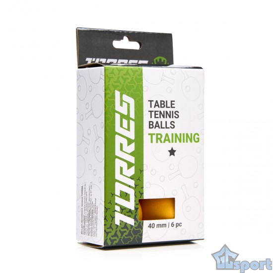Мячики для настольного тенниса TORRES Training 1*, 6 шт, оранжевые