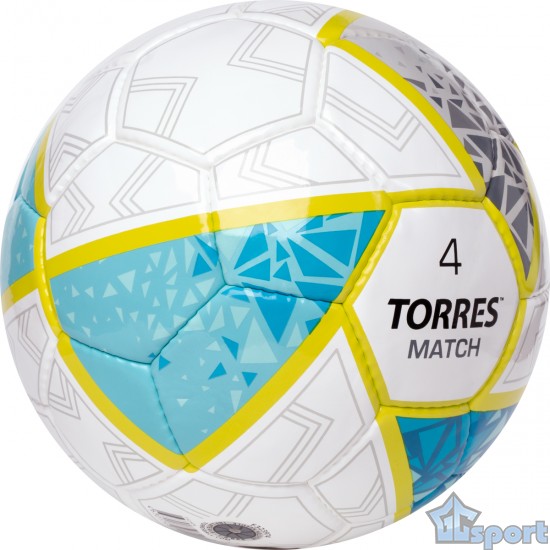 Мяч футбольный TORRES Match размер 4 матчевый для юниоров