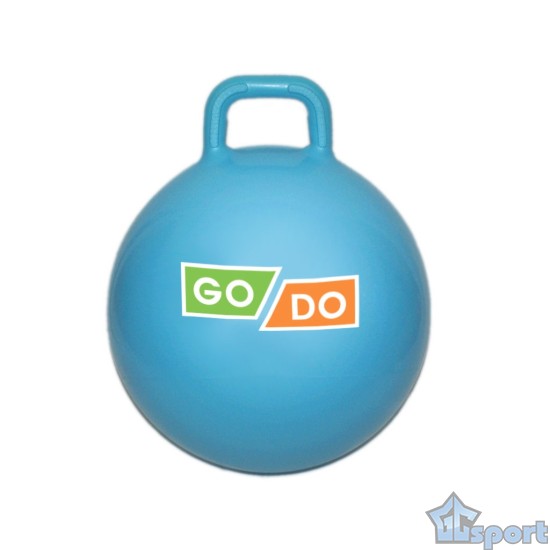 Мяч - прыгун 55 см с ручкой (хоп) GoDo голубой
