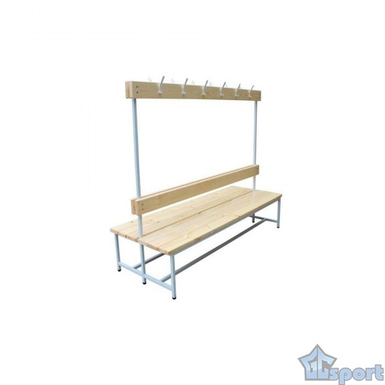Скамья для раздевалок с вешалкой двусторонняя 1 м