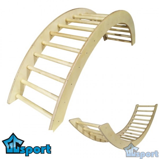 Мостик-качалка 2000х500х630мм GCsport деревянная (лак)