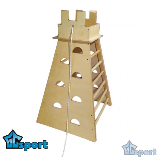 Башня для лазания GCsport с канатом 90х90х150 см из березовой фанеры