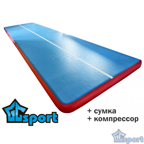 Надувная дорожка для акробатики и гимнастики GCsport 10×2×0,2 м для тренировок и соревнований