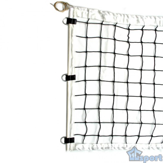 Сетка волейбольная нить 3,1 мм со стержнями и тросом GCsport (профессиональная)