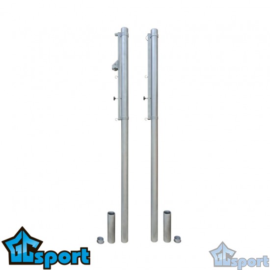 Стойки волейбольные универсальные, алюминиевые, на стаканах (100 мм), GCsport