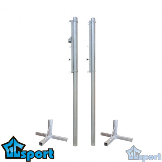 Стойки для пляжного волейбола/тенниса с Т-образными стаканами, алюминиевые, GCsport
