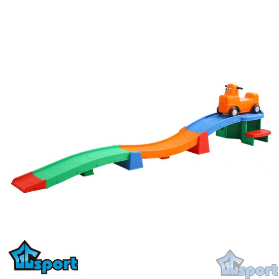 Горка-каталка с машинкой GCsport детская пластиковая для активных игр
