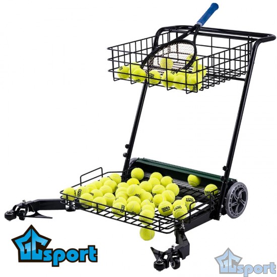 Тележка GCsport для уборки теннисных мячей с корзиной