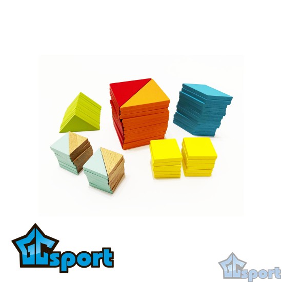 Набор Танграм GCsport 12 фигур 84 элемента в контейнере для развития логики и пространственного мышления