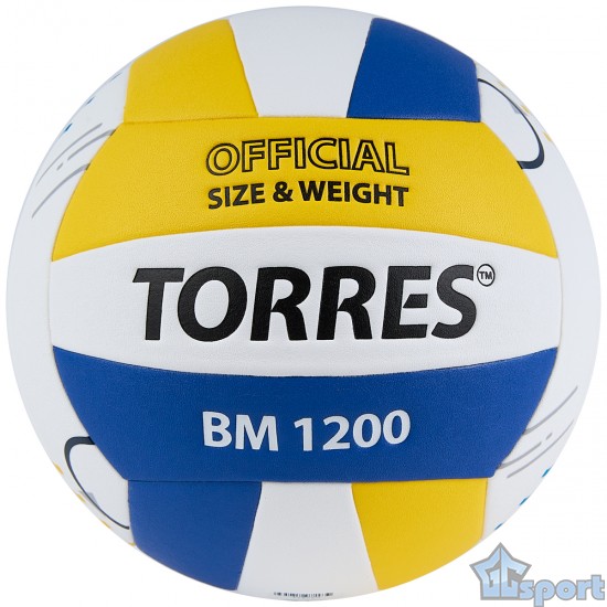 Волейбольный мяч TORRES BM1200 микрофибра сине-желтый