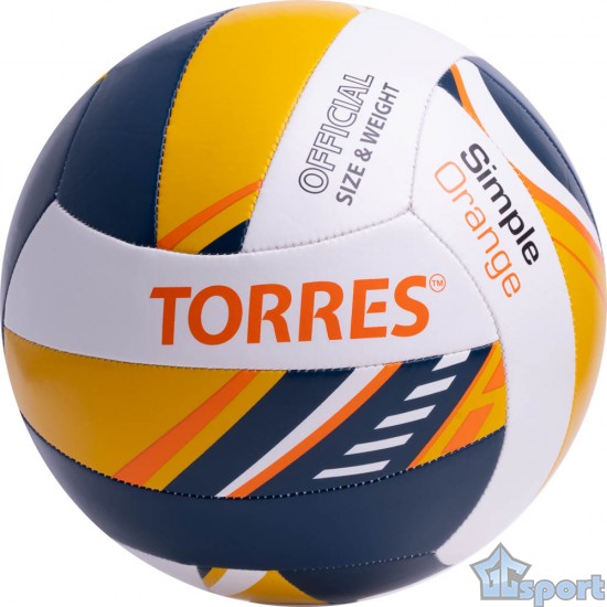 Волейбольный мяч TORRES Simple Orange любительский размер 5 желто-синий