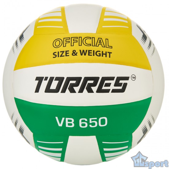 Волейбольный мяч TORRES VB 650 матчевый размер 5 желто-зеленый