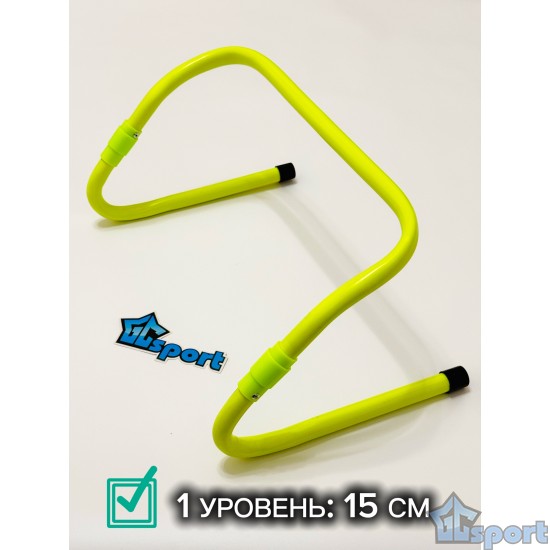 Комплект тренировочных барьеров для футбола (набор из 5 штук в сумке), 15-30см (зеленый Neon)