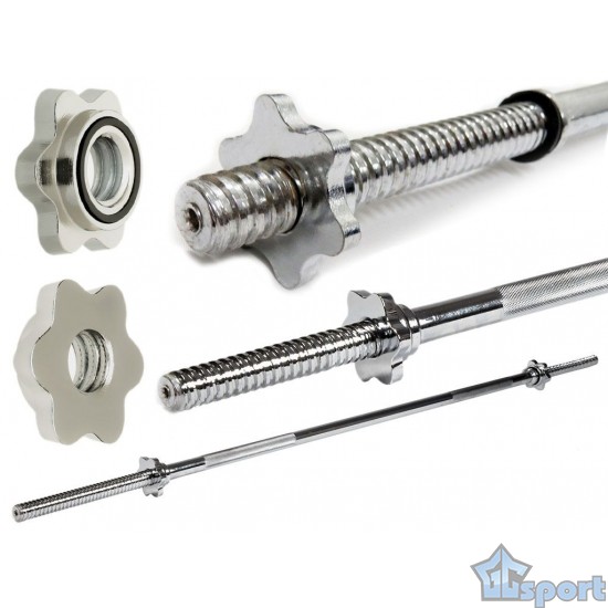 Гриф для штанги хромированный 1200 мм (d 25мм) с гайками