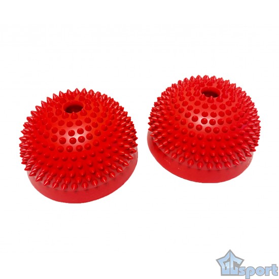 Массажная подушка полусфера балансировочная с отверстием 2шт красная