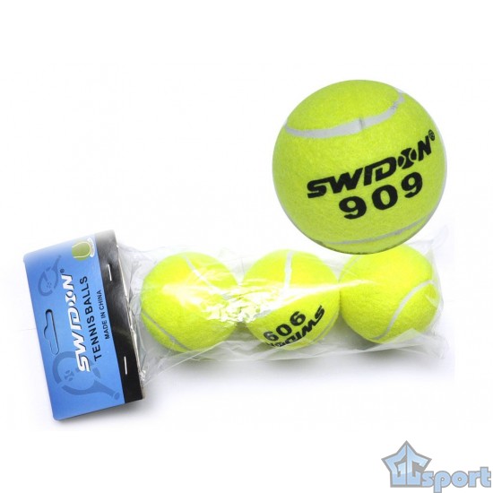 Мячи для большого тенниса Swidon 909 3 шт ярко-желтые