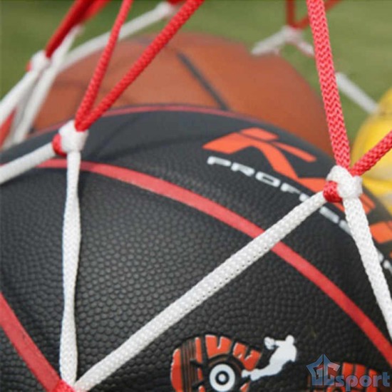 Сетка GCsport синяя для переноски и хранения до 10 мячей с ручками