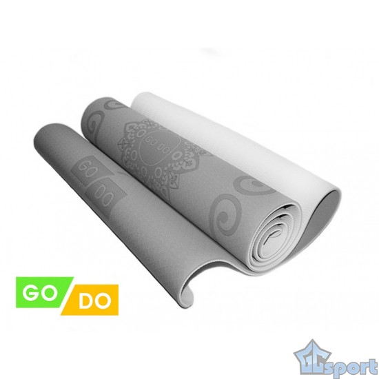 Коврик для фитнеса GO DO P-TPE 6 мм серо-чёрный