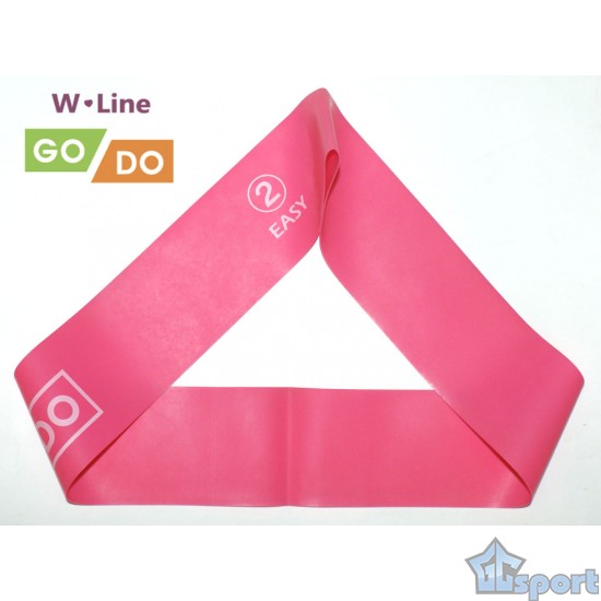 Эспандер-резинка GO DO W-line розовая латексная 60 см нагрузка 4,1–6,9 кг