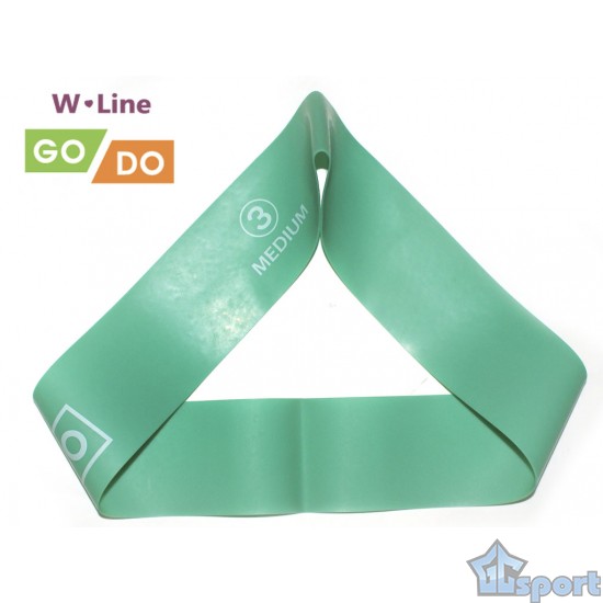 Эспандер-резинка GO DO W-line зеленая латексная 65 см нагрузка 6,3–10,2 кг