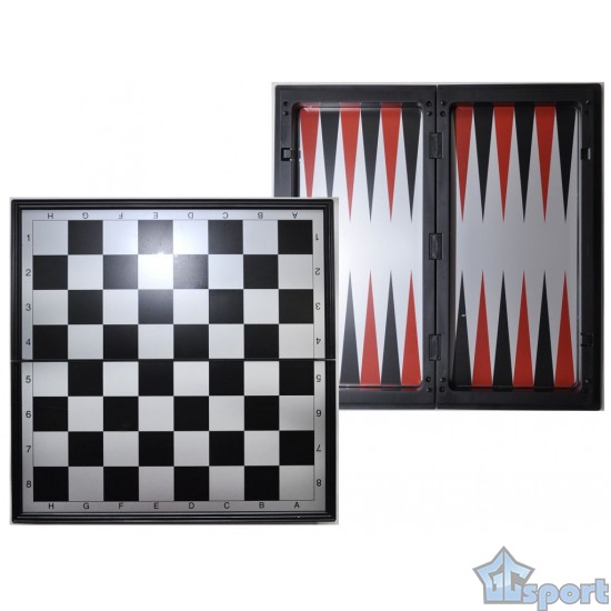 Магнитная настольная игра 3 в 1 шахматы шашки нарды 33 × 33 см