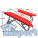 Минитрамп с открытой металлической рамой GCsport с красными защитными накладками и регулируемой высотой