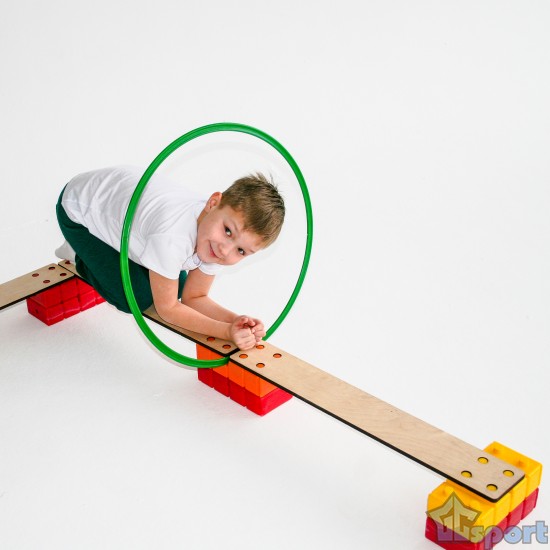 Дорожка балансировочная детская GC sport (8 опор-кирпичиков, 3 планки)