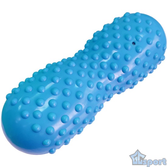 Кинезио массажер GCsport двойной мячик с шипами, жесткий, 30х11 см (синий)