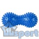 Массажер двойной мячик с шипами (синий) GCsport (ПВХ) 15х7см