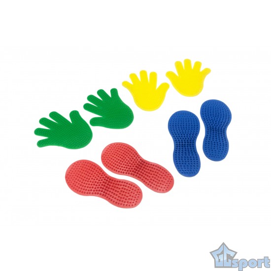 Набор Следочки-ладошки (2+2) массажные с шипами, GCsport