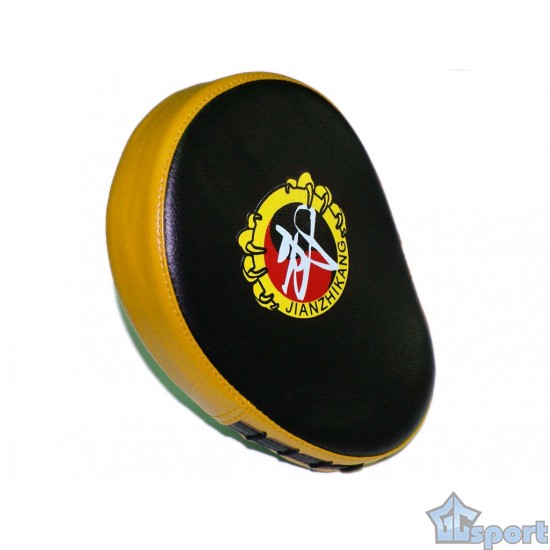 Лапа для единоборств тренировочная GCsport, гнутая, для бокса, универсальная (желтая)