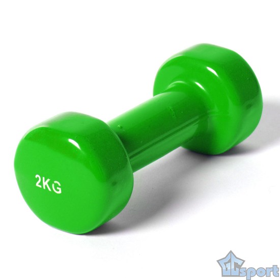 Гантель виниловая 2 кг GCsport (зеленая) (1 шт)