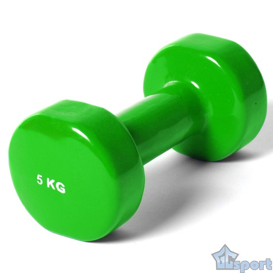 Гантель виниловая 5 кг GCsport (зеленая) (1 шт)