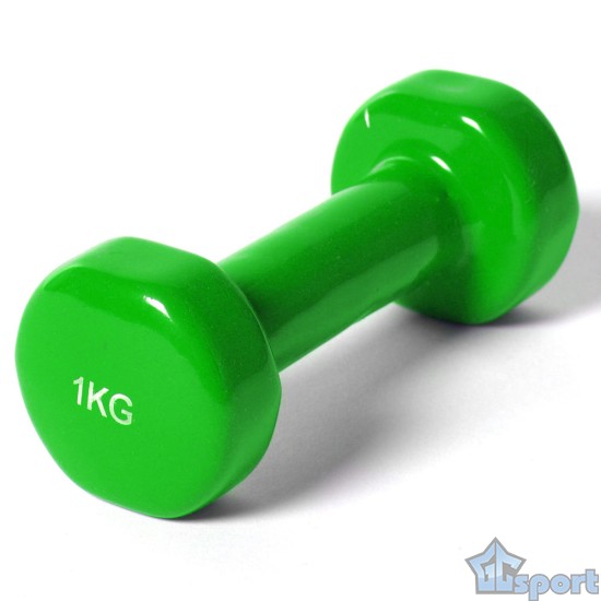 Гантель виниловая 1.0 кг GCsport (зеленая) (1 шт)