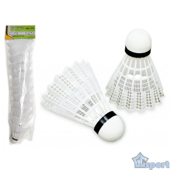Воланчики для бадминтона пластиковые c пенной головкой GCsport (12 шт)