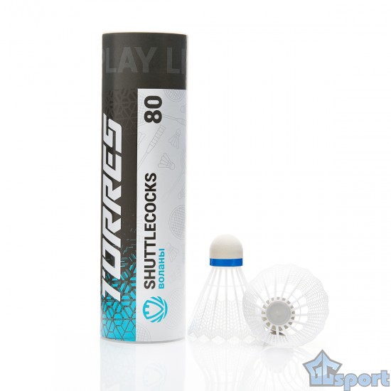 Воланы для бадминтона Torres 80 пластик (любительские) 6шт