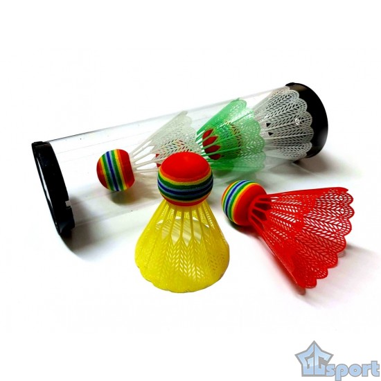 Воланчики для бадминтона пластиковые c пенной головкой GCsport (5 шт)