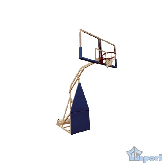 Стойка баскетбольная мобильная складная с гидравлическим механизмом, массовая (вынос 1,6 м)